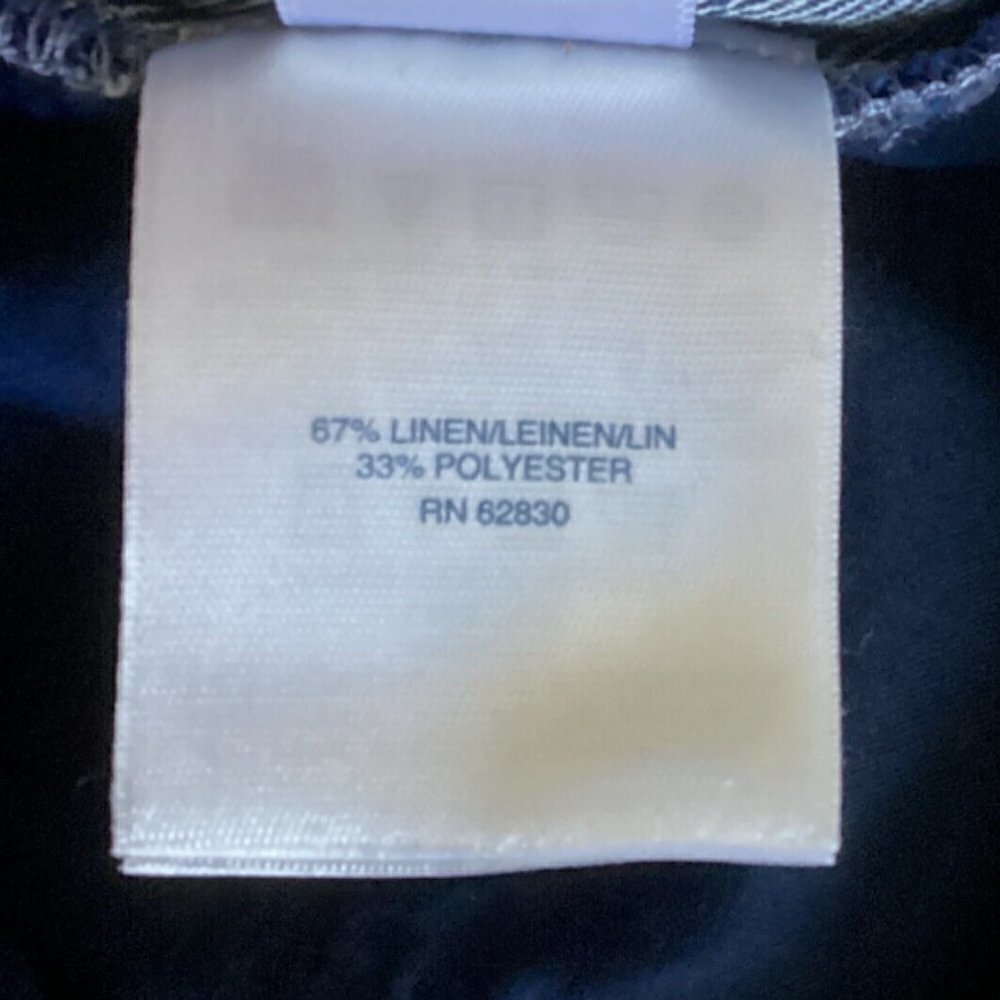 Lands' End High-Rise Wide Leg Linen Blend Casual Pants Sz 8 Blue 46H - Picture 6 of 6